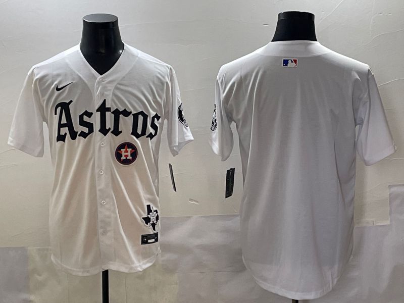 Men 2025 Houston Astros Blank White Five generations Joint Name Nike MLB Jersey style 3->houston astros->MLB Jersey